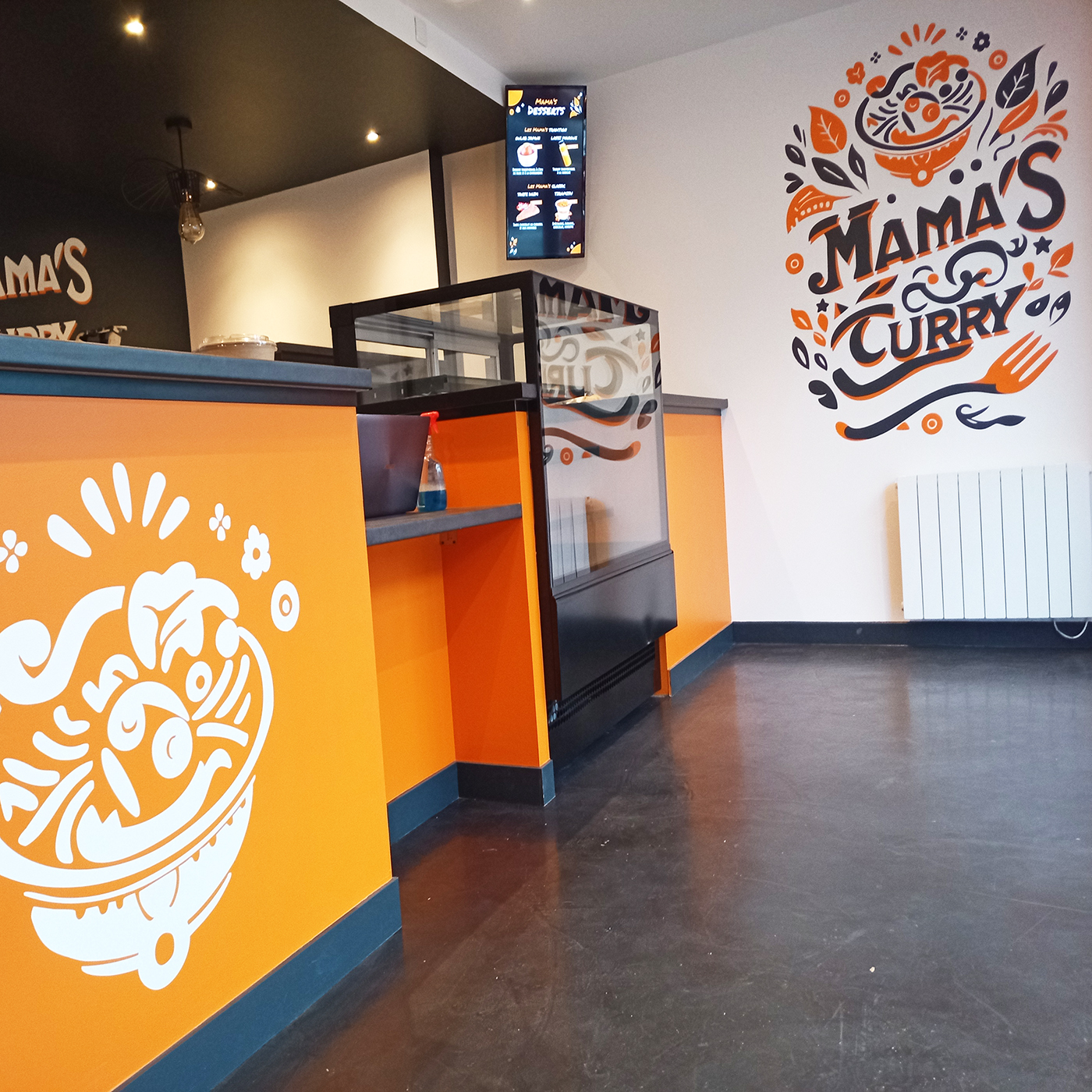 Décor et signalétique Mama's Curry